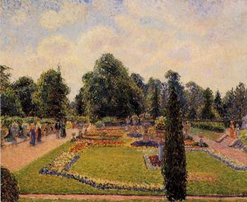 Camille Pissarro : Kew Gardens, Path between the Pond and the Palm House